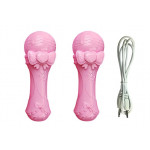 Karaoke s hudobným boxom na stojane ružová